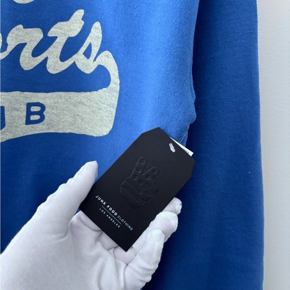 Junk Food Le Sports Club Retro Crewneck Sweatshirt in Indigo Blue Size Small NWT - Picture 5 of 6